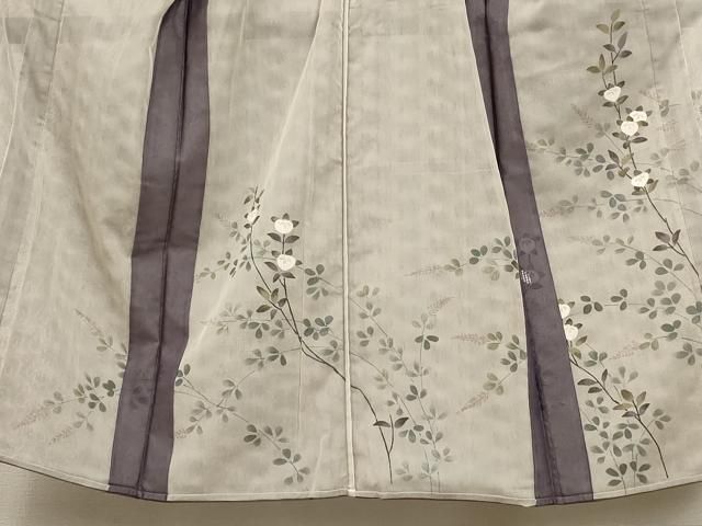 平和屋着物▽訪問着 無双 紗袷 紗×絽 草花文 銀彩 正絹 逸品 DAAW9402sf