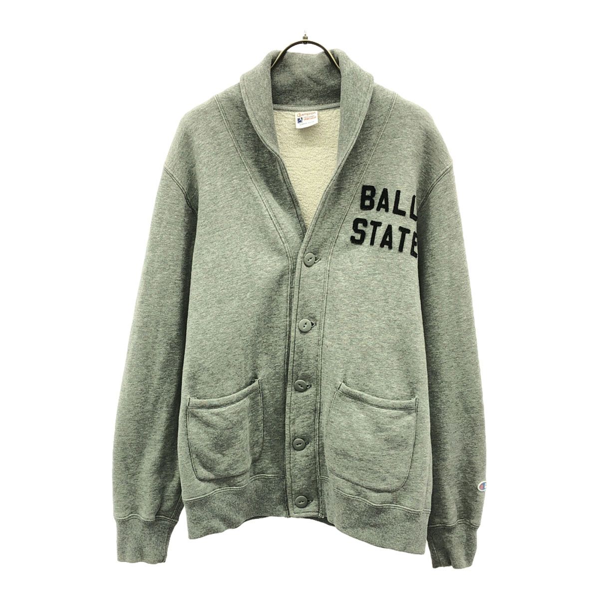 Champion チャンピオン 長袖 スウェット カーディガン L グレー メンズ 古着