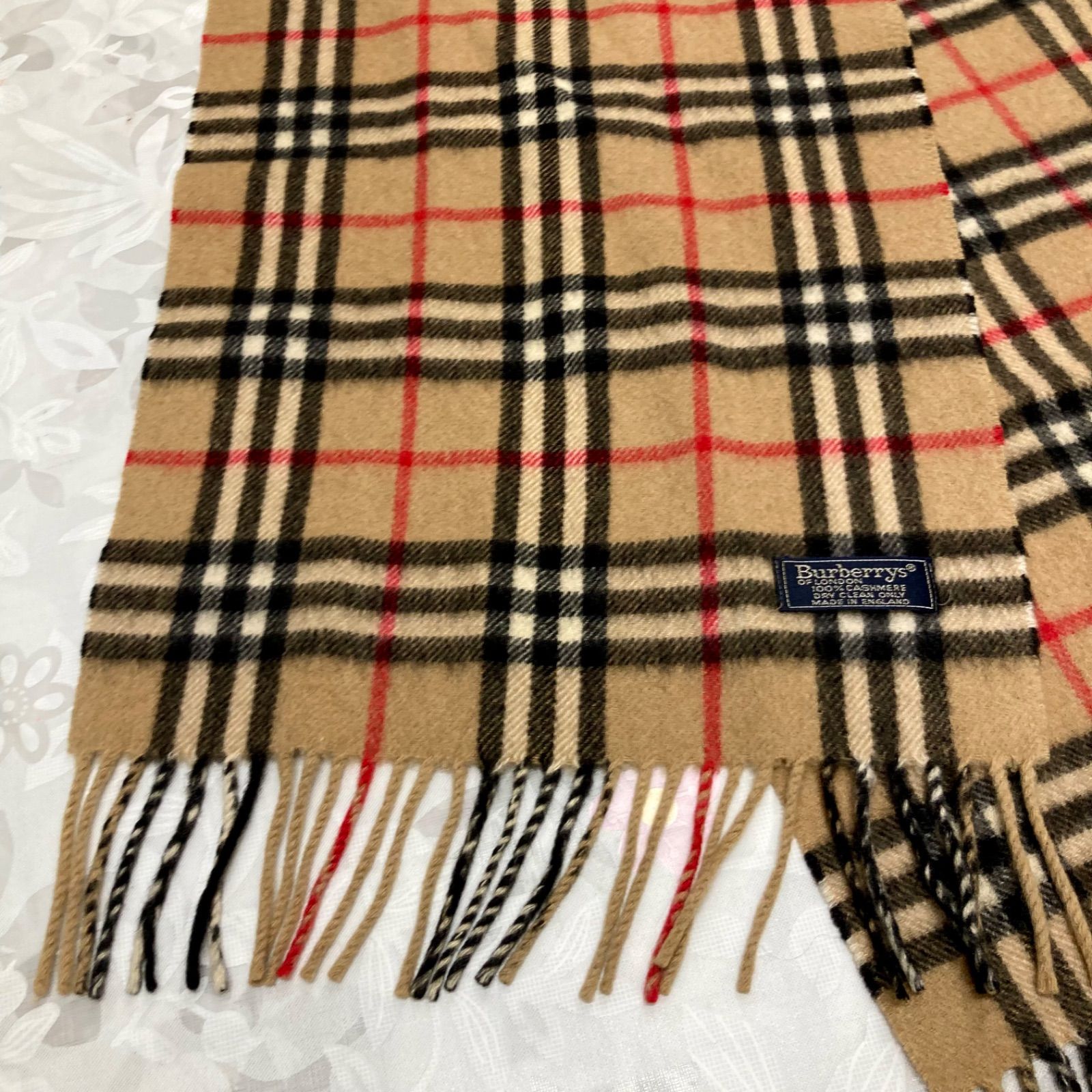 Burberrys バーバリー 定番 チェックマフラー カシミヤ100% CASHMERE