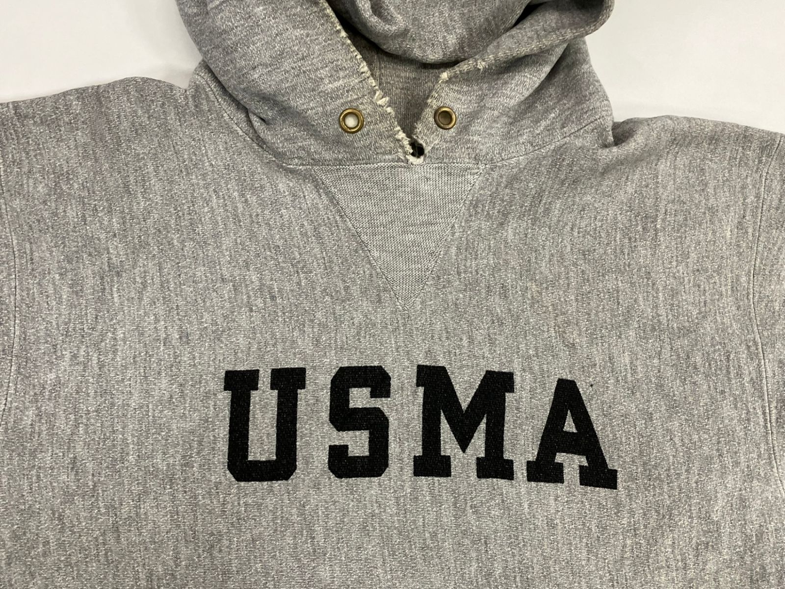 80's リバースウィーブ USMA 軍モノ 前V 霜降りグレー トリコタグ チャンピオン Champion 80's 80年代 トリコタグ REVERSE WEAVE