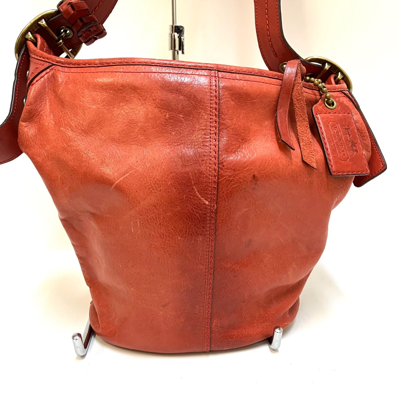 COACH＊コーチ レッド レザー ワンショルダーバッグ 11422