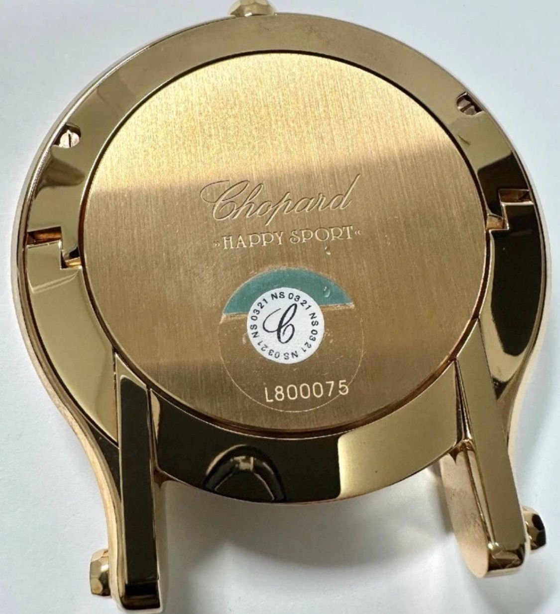 美品 ショパールハッピースポーツゴールド トラベルテーブルクロック