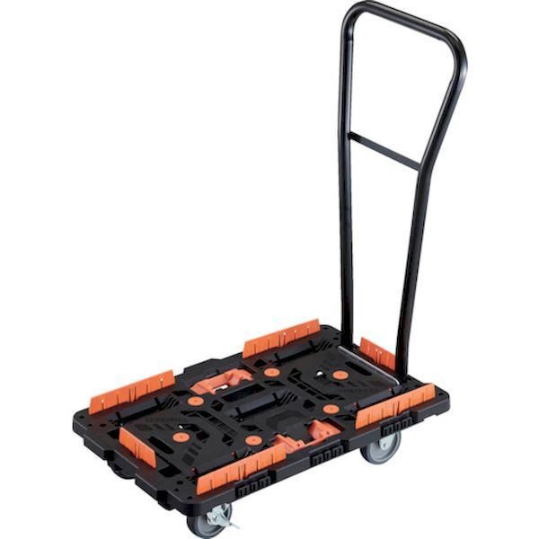 【新品・7営業日以内発送】ＴＲＵＳＣＯ BT700KJ3S2H-E100T 連結式樹脂製平台車 ビートル 700X450 自在3輪 内2輪ストッパー付 脱着式ハンドル付 コボレ止めセット とめたろう付 BT700KJ3S2HE【沖縄離島販売】