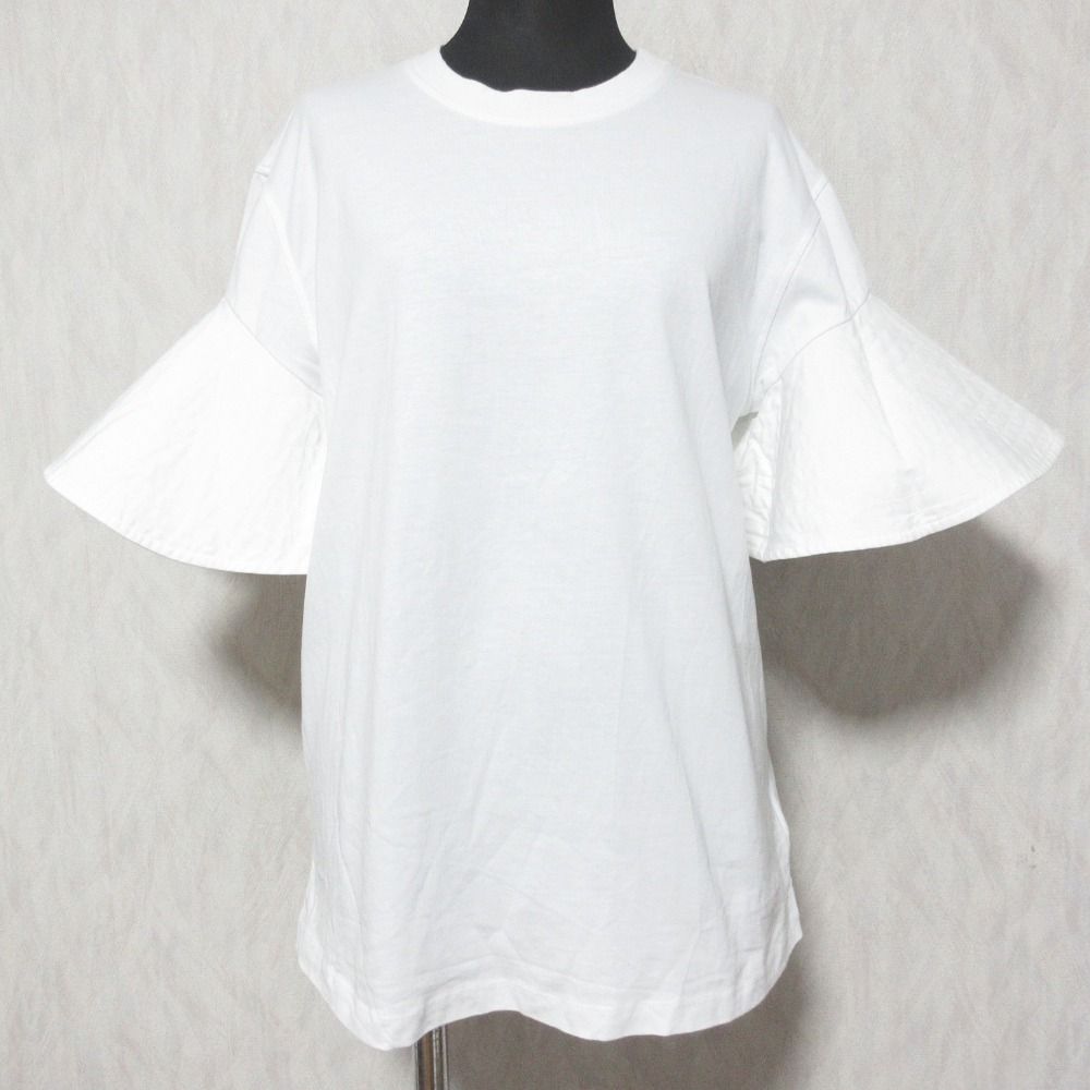 美品 Victoria Beckham ヴィクトリア ヴィクトリアベッカム フレアスリーブ 五分袖 カットソー プルオーバー XS ホワイト レディース 古着 中古 美品 Victoria Beckham ヴィクトリア ヴィクトリアベッカム