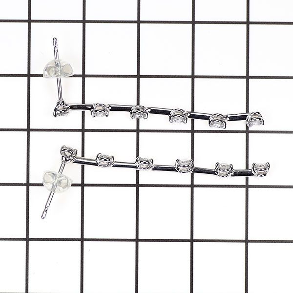 DTC K18WG ダイヤモンド ピアス 0.55ct LINE - メルカリ