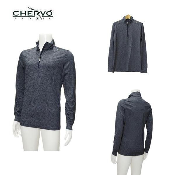 シェルボ CHERVO メンズ 秋冬 ストレッチ 保温 ハーフジップ長袖シャツ サイズ46 031-23911