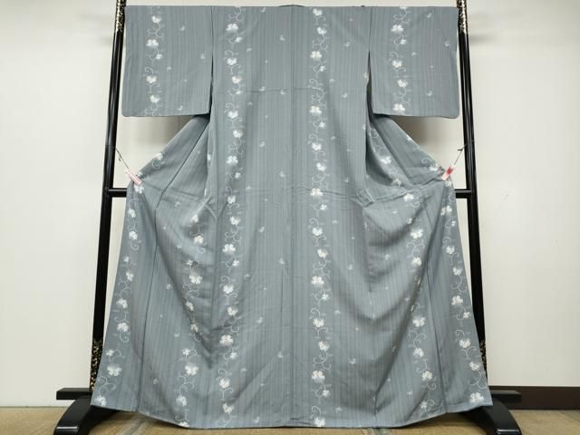 平和屋着物●上質な小紋　雪輪蔦の葉花間道　正絹　逸品　CAAY5179ut 平和屋着物○上質な小紋 雪輪蔦の葉花間道 正絹 逸品 CAAY5179ut