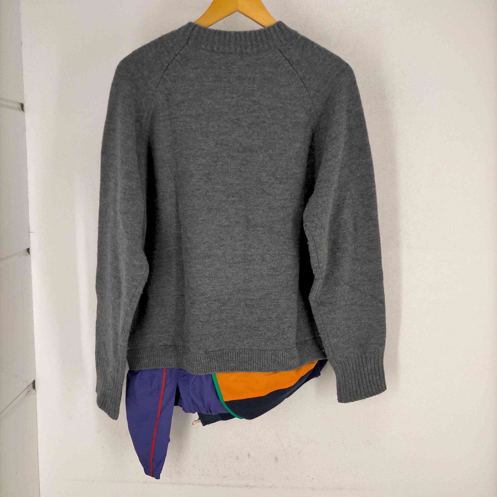 カラー kolor 21AW ウール レイヤードニット セーター 3 グレー