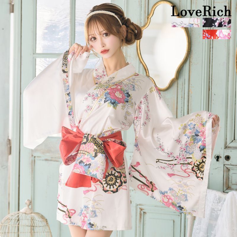 新品タグ付きラブリッチ花魁 Amazon.co.jp: [LoveRich] ラブリッチ 和柄 花柄 美胸 鶴 バイ