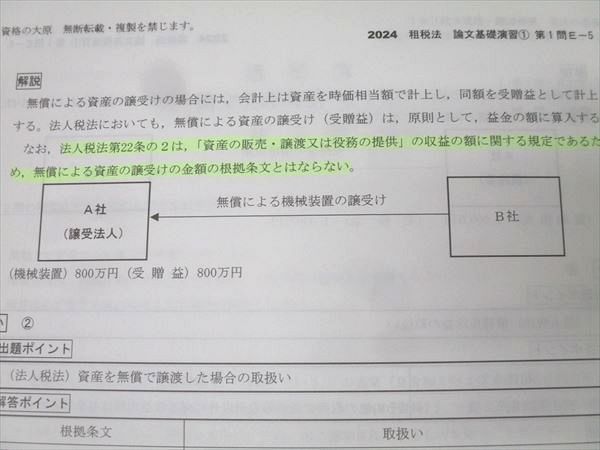 資格の大原 公認会計士講座 租税法 論文基礎/応用/直対演習 第1〜4回 テスト計12回分セット 2024年合格目標 062R4D 資格の大原 公認会計士講座 租税法 論文基礎/応用/直対演習 第1