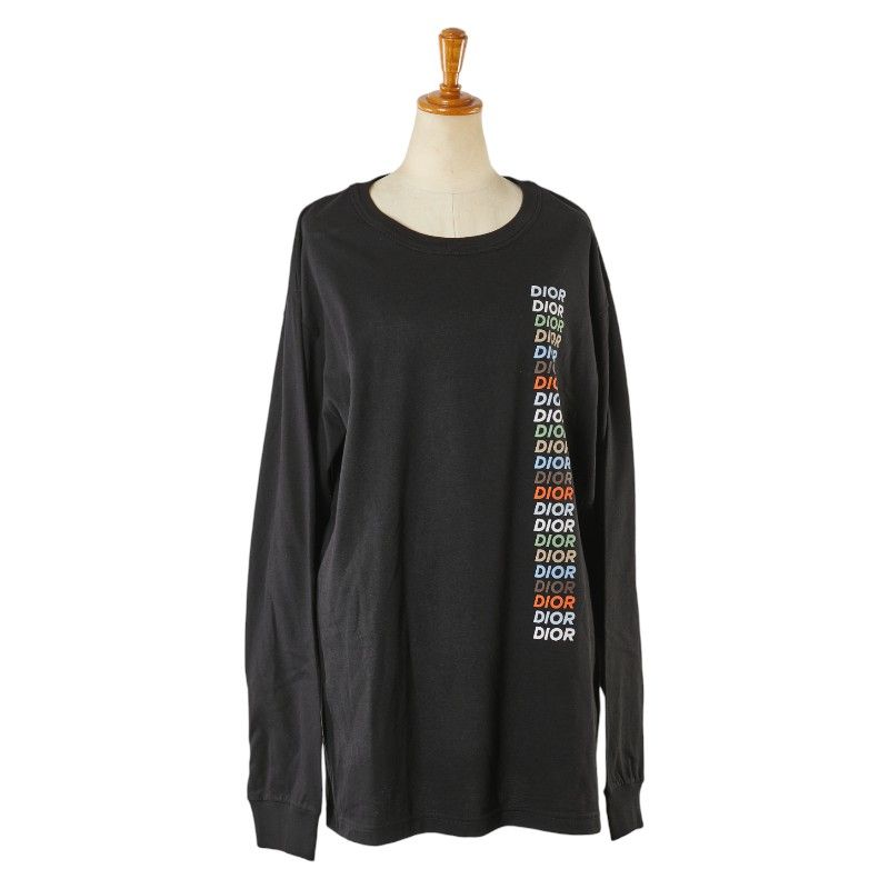 ディオール DIORロゴ 長袖Tシャツ サイズ：L ブラック マルチカラー 