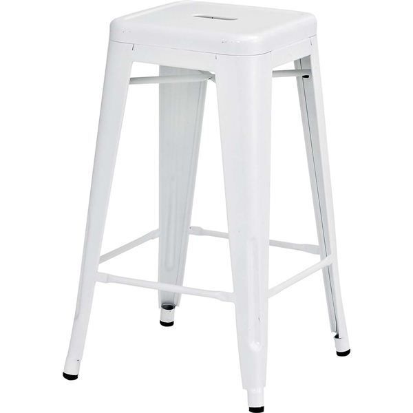 カウンターチェア ハイチェア 幅41cm アイボリー スチール製 スタッキング可 クレールハイスツール リビング