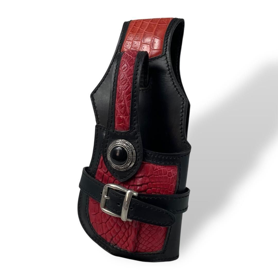 4590 ウォレットホルダー カイマンクロコ レザー レッド