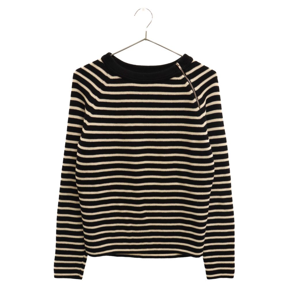 15AW SAINT LAURENT PARIS ボーダーニットセーター SAINT LAURENT PARIS (サンローランパリ) 15AW ネックジップボーダー