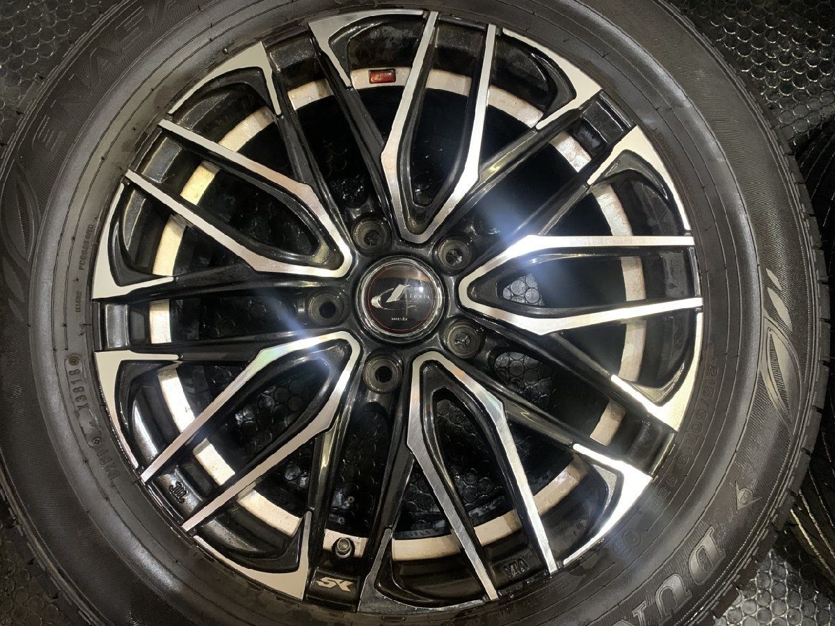 【DUNLOP EC300 215/60R16】夏タイヤ【Weds LEONIS SK ウェッズ レオニス 16インチ 6.5J5HPCD114.3+53】バリ溝 ヴェゼル等　(TH824) クレジットカード QR決済可能 DUNLOP EC300 215/60R16】夏タイヤ【Weds LEONIS SK ウェッズ レオニス