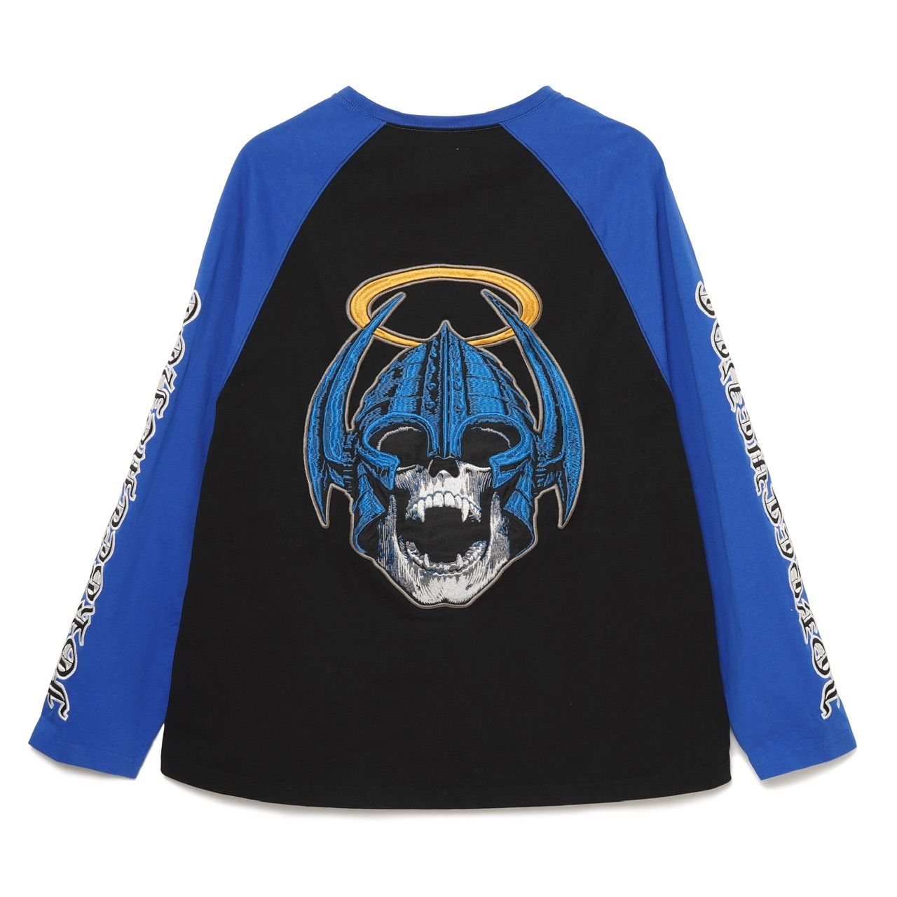 Forget Me Not Skull Embroidery Raglan Long Sleeve Tee メイヨー 