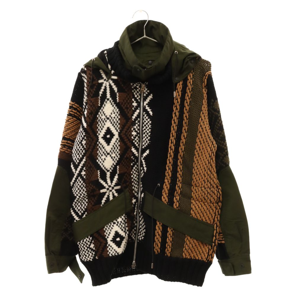 Sacai (サカイ) 22SS ジャガード ジップアップ フーディジャケット マルチ 22-02748M