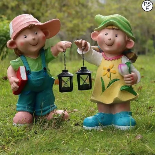 置き物 女の子 オーナメント 男の子 置物 オブジェ ガーデニング 工芸品 ギフト プレゼント 防水 屋外装飾 庭オブジェ ガーデンオブジェ 庭