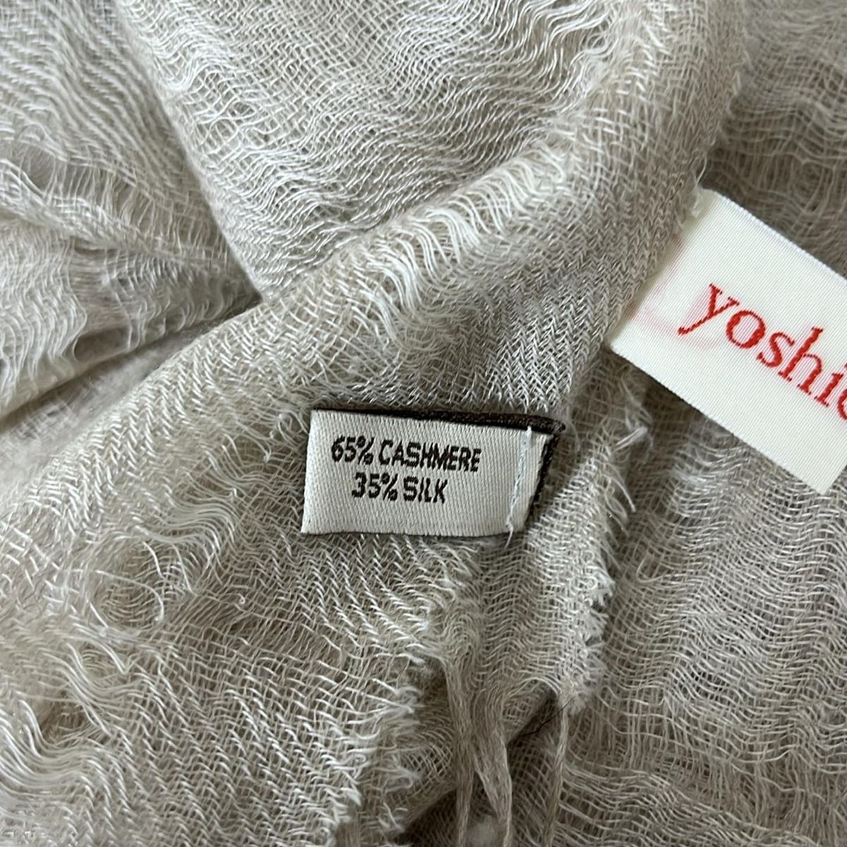 YOSHIE INABA(ヨシエイナバ) ストール(ショール)美品 - ベージュ