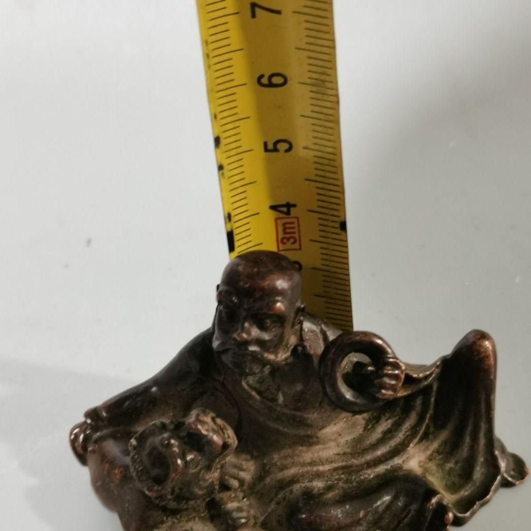 銅製 伏虎羅漢仏像 茶道茶寵 開運 風水 装飾品 工芸品 置物
