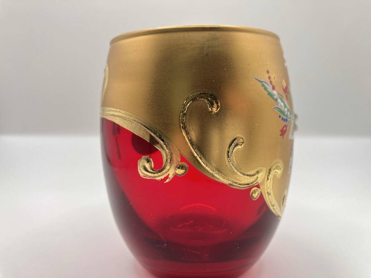 ガラス コンポート イタリア MURANO MURANO】ITALY☆ムラノ 金彩