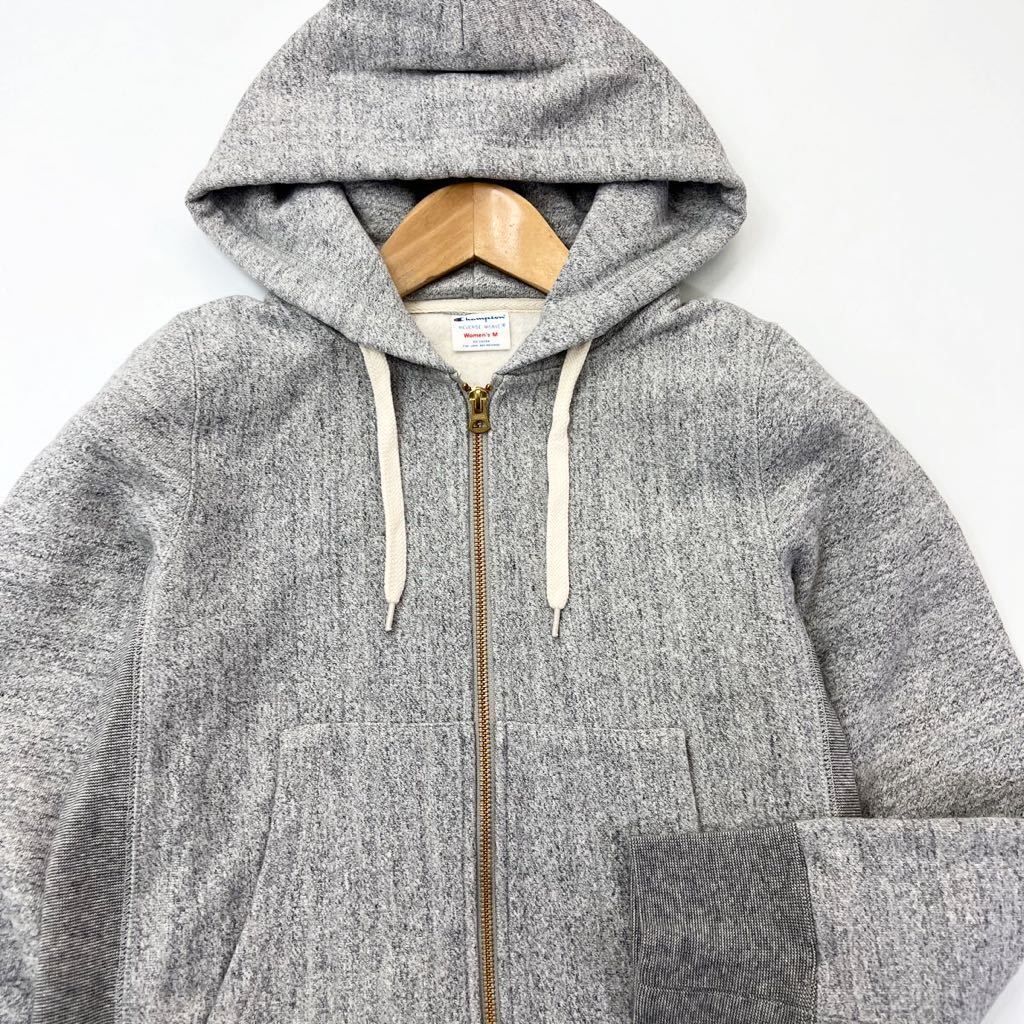 Champion ☆ 復刻生地◎ リバースウィーブ ツートン スウェット ダブルジップ パーカー レディース M グレー チャンピオン CWCH101■S1421 Champion ☆ 復刻生地◎ リバースウィーブ ツートン スウェット ダブル