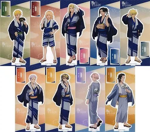 アクリルスタンド アクリルパネル 全9種セット 特大アクリルスタンド 東京リベンジャーズ 描き下ろしイラスト 温泉浴衣ver. 当たり付き一撃缶バッジコレクション あたり景品