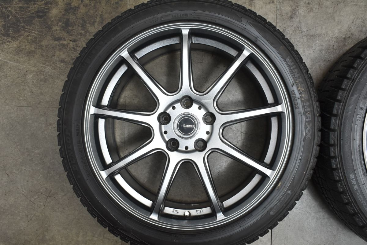 バリ溝 Gスピード 18in 7.5J 38 PCD114.3 ダンロップ ウィンターマックス WM02 225 45R18 クラウン マークX カムリ リーフ アテンザ FFCRYSTALESIA_COM