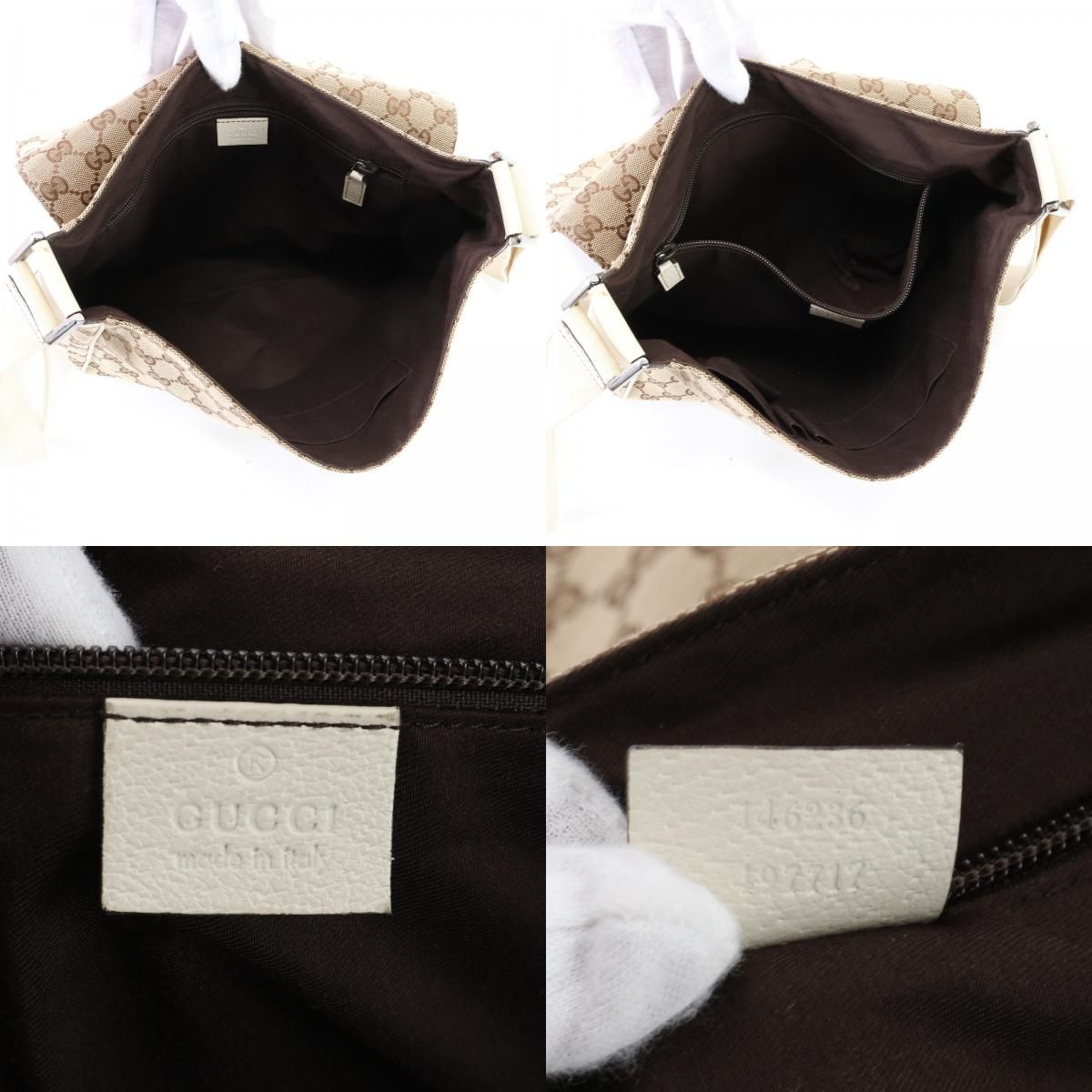 ◇S6517 GUCCI グッチ キャンバス × レザー ショルダー バッグ 良品