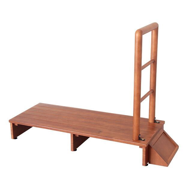 木製手すり付き玄関踏み台 100cm幅｜玄関 踏み台 高品質 手すり 付き