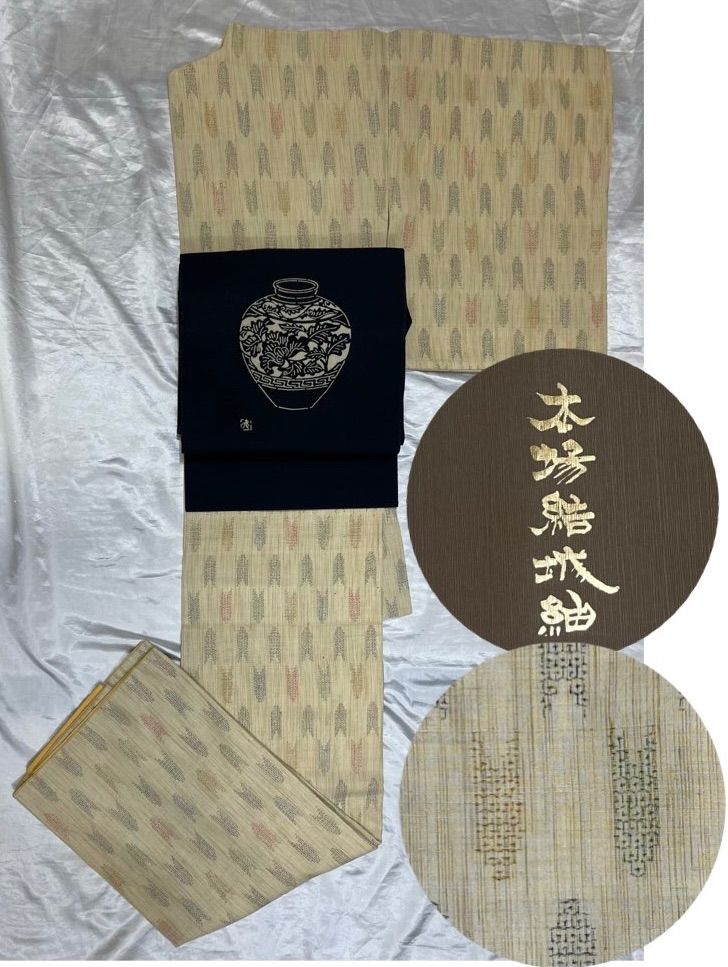 豪華絢爛綺麗美品身丈161cm裄丈69cm⭐️大島紬ゆうな柄正絹袷広襟⭐️未使用⭐️ 豪華絢爛綺麗美品身丈161cm裄丈66cmうずら生紬正絹単衣広襟