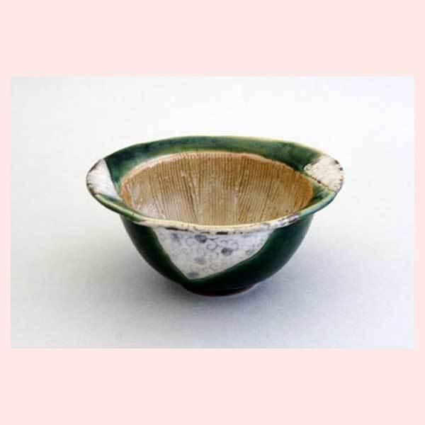 瀬戸焼 織部小紋 納豆すり鉢 ※陶器,セトモノ,贈り物,個性的