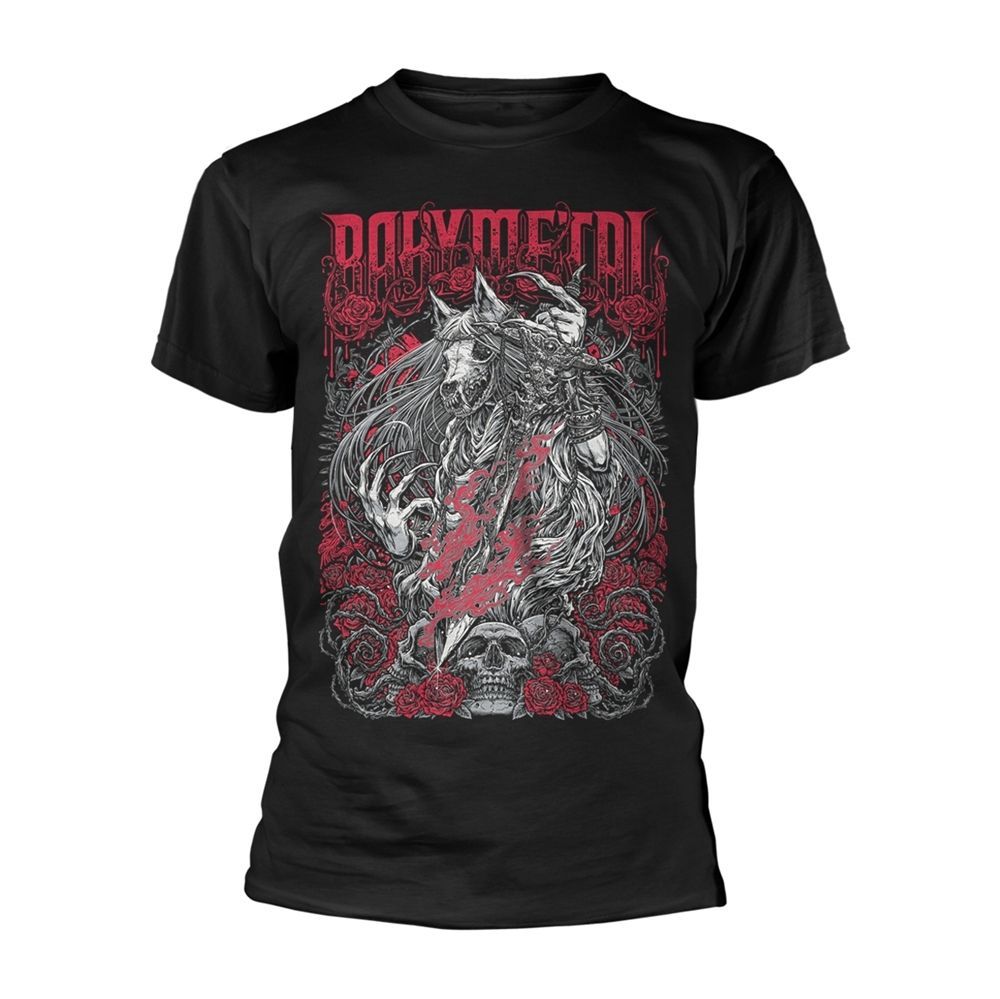 ベビーメタル Tシャツ BABYMETAL ROSE WOLF 正規品 狐 ロックTシャツ