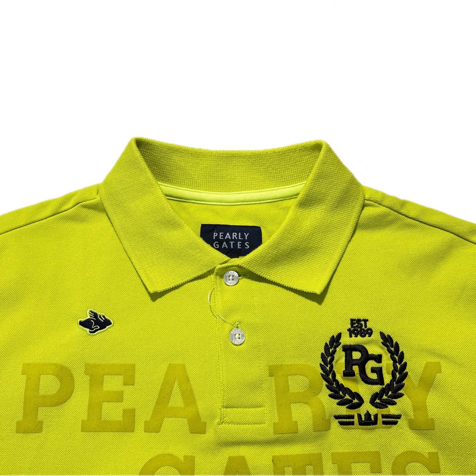 メンズ パーリーゲイツ PEARLY GATES 半袖ポロシャツ 4 M 黄系 イエロー 鹿の子素材 WWW_NOITHATQUANGTHANH_NET