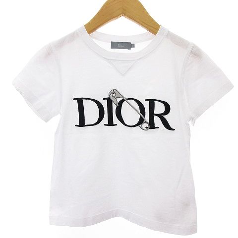 ディオール Dior 美品 Judy Blame Tシャツ カットソー 半袖 丸首 クルーネック 安全ピン 刺繍 ロゴ 白 ホワイト 6 110㎝位  □SM1 - メルカリ