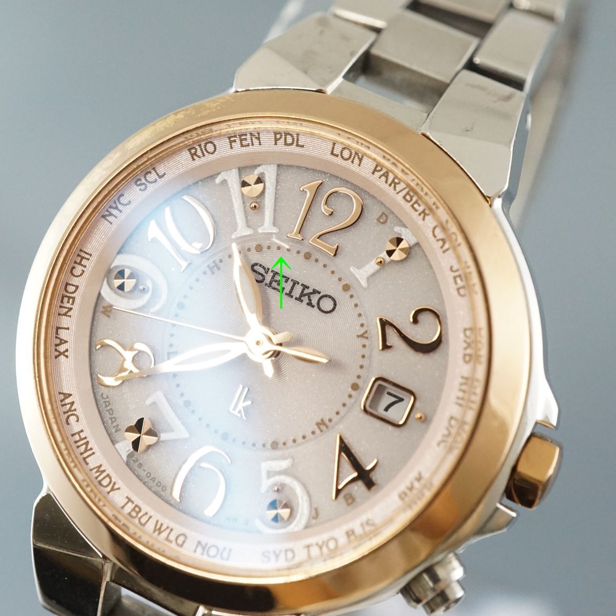 SEIKO lk ルキア ラッキーパスポート 腕時計 USED品 1B25-0AC0 チタン