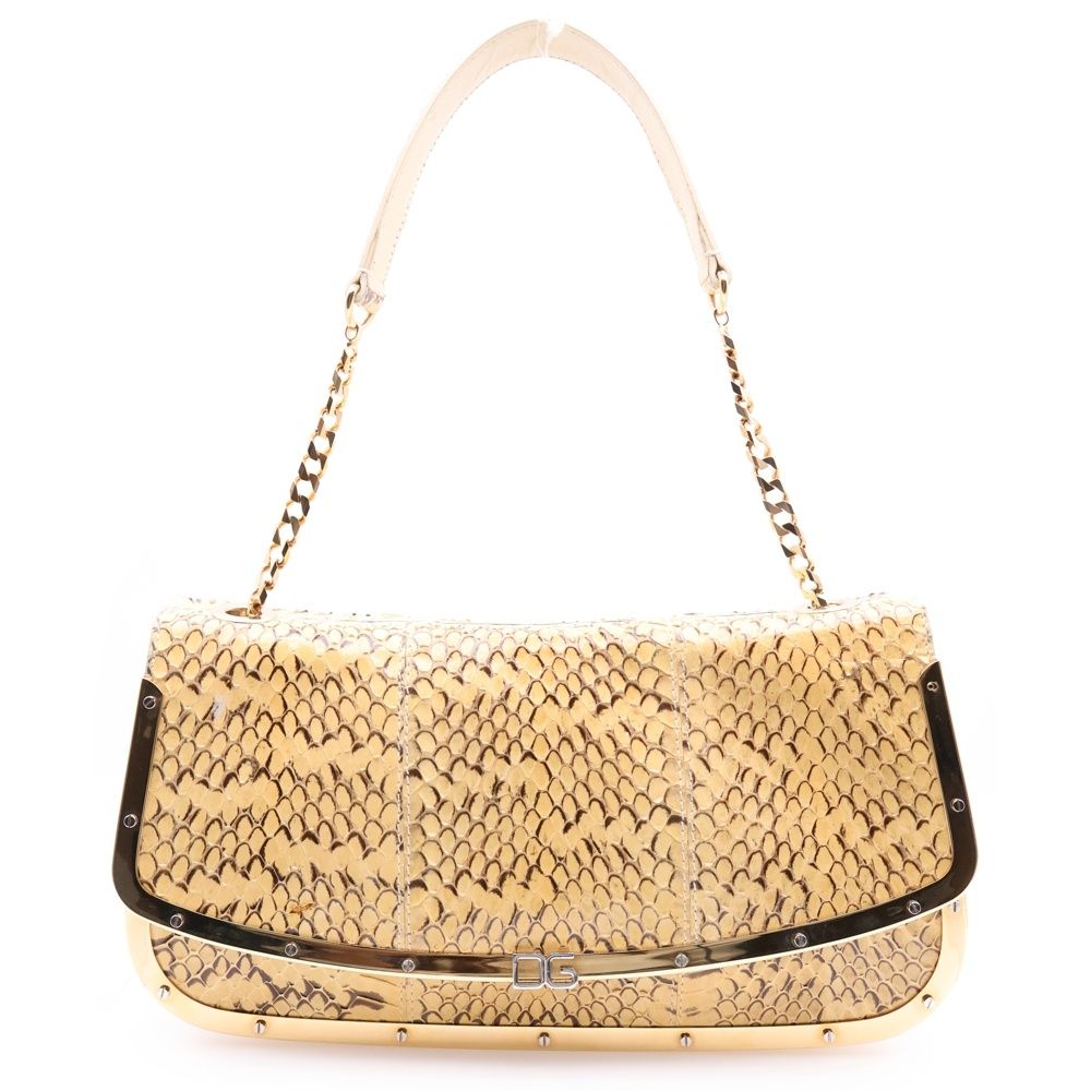 【定番】DOLCE&GABBANA チェーンショルダーバッグ DOLCE ＆ GABBANA(ドルチェアンドガッバーナ) パイソンチェーン