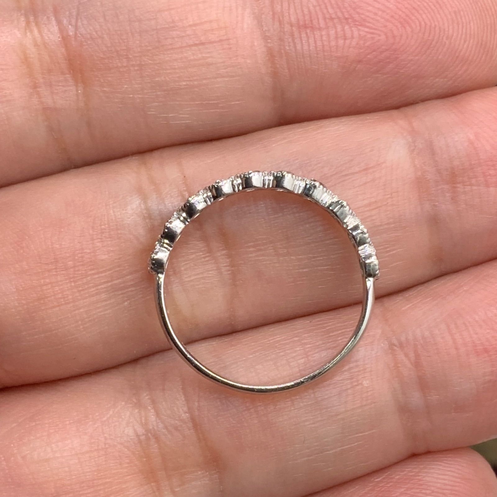 Pt900 ピンクダイヤ ハーフエタニティ リング 0.3ct 1.9g 約13号