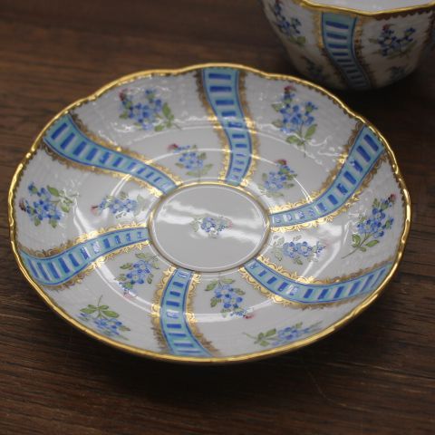 ヘレンド Herend レア 忘れな草 ターコイズブルー カップ