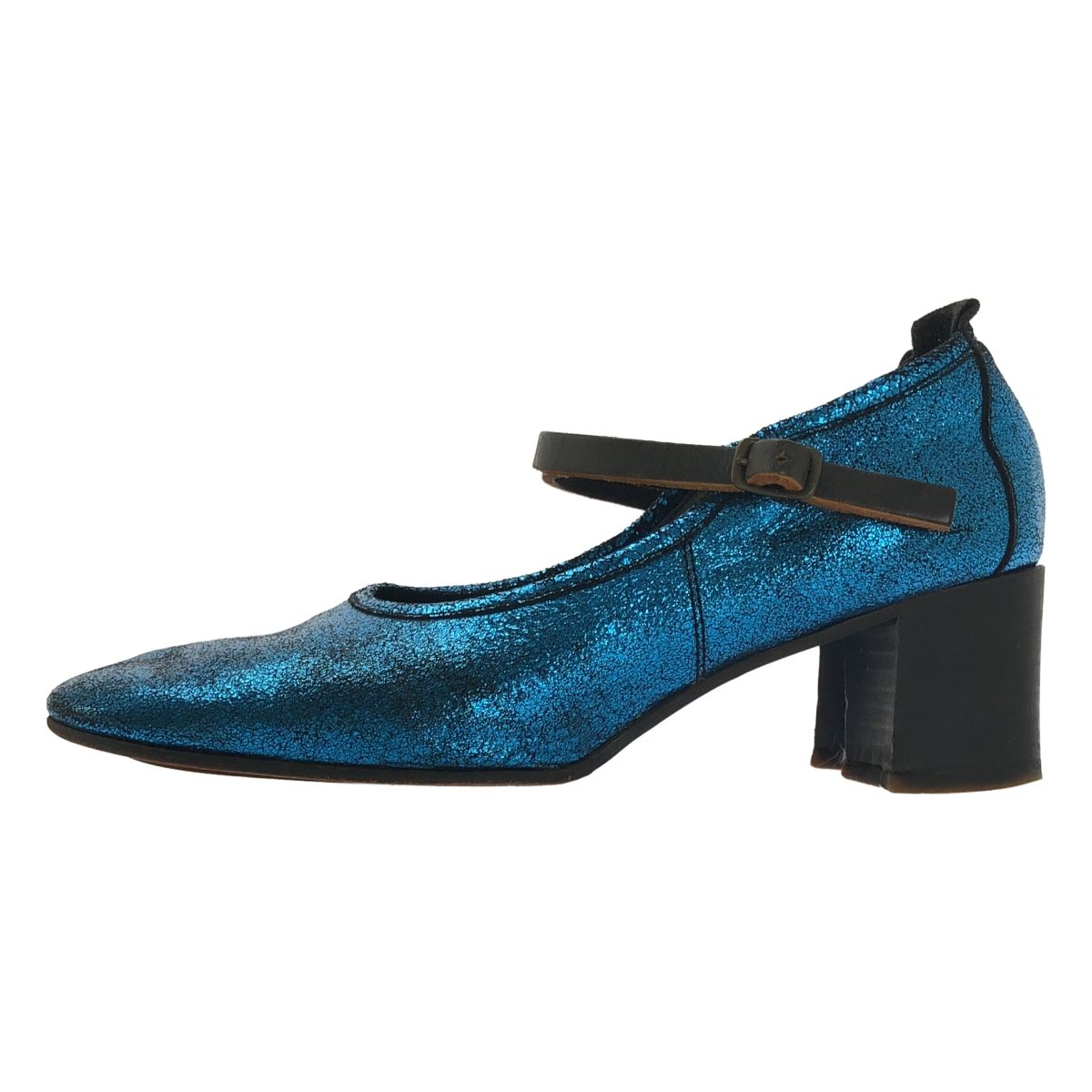 ebagos | エバゴス | メタリック レザー ワンストラップ ヒールシューズ パンプス | 4 | ブルー | レディース