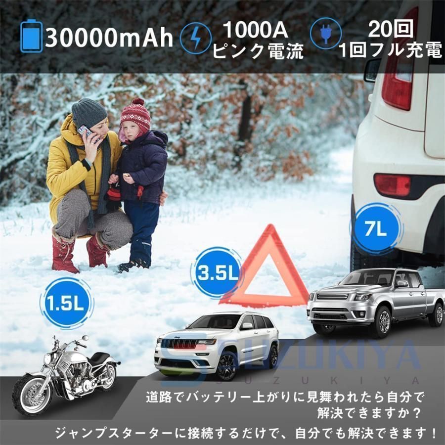 ジャンプスターター 12V 車用 エンジンスターター バッテリージャンプ