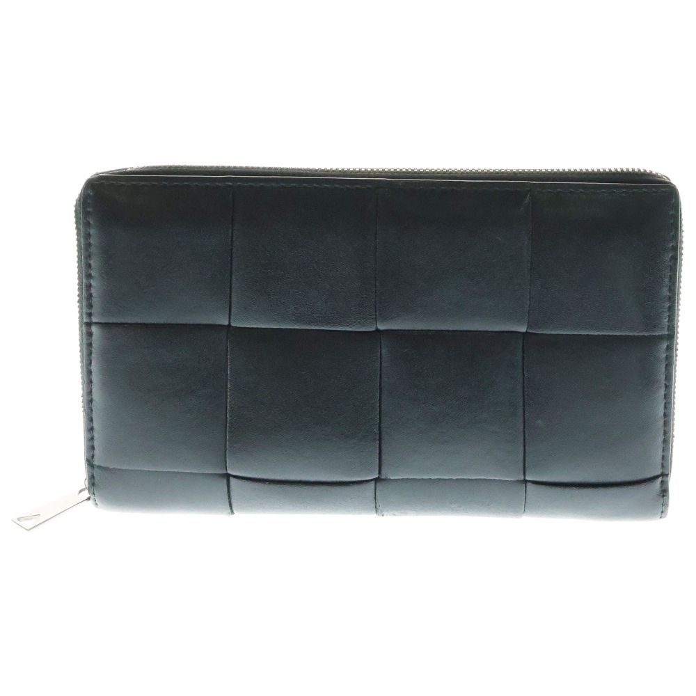 BOTTEGA VENETA ボッテガヴェネタ カセット マキシイントレチャート ラウンドジップロングウォレット 長財布 ブラック 748054VBWD28803