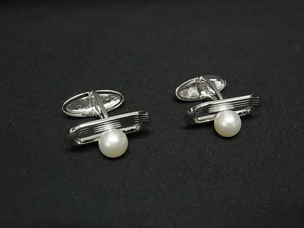 □美品□ MIKIMOTO ミキモト 本真珠 パール 約7mm SV925 カフス