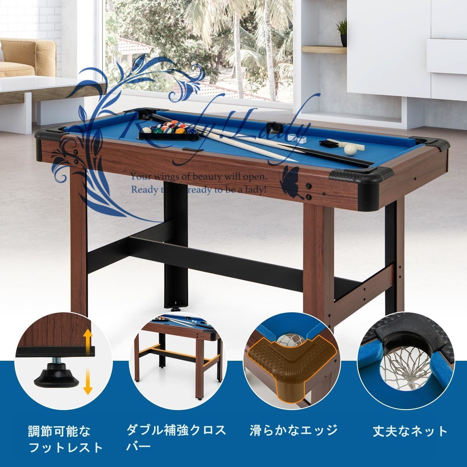 ビリヤード台 ビリヤードテーブル 大型 ビリヤード セット 幅122cm