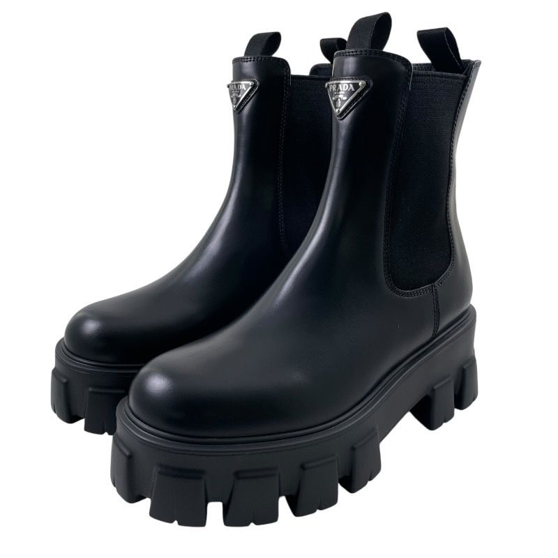 PRADA】プラダ モノリス ブラッシュドレザー ブーティー 1T256N ブーツ 