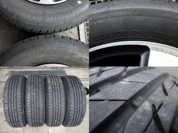 231-698 SMACK アルミホイール＆ラジアルタイヤ 185 70R14 2021年 ４本セット FFCRYSTALESIA_COM