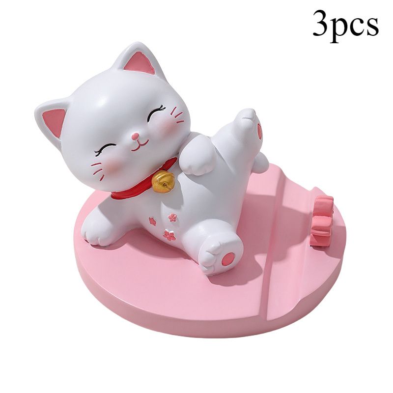 1|3個のワイミーキャットかわいいカートゥーン猫電話ホルダー