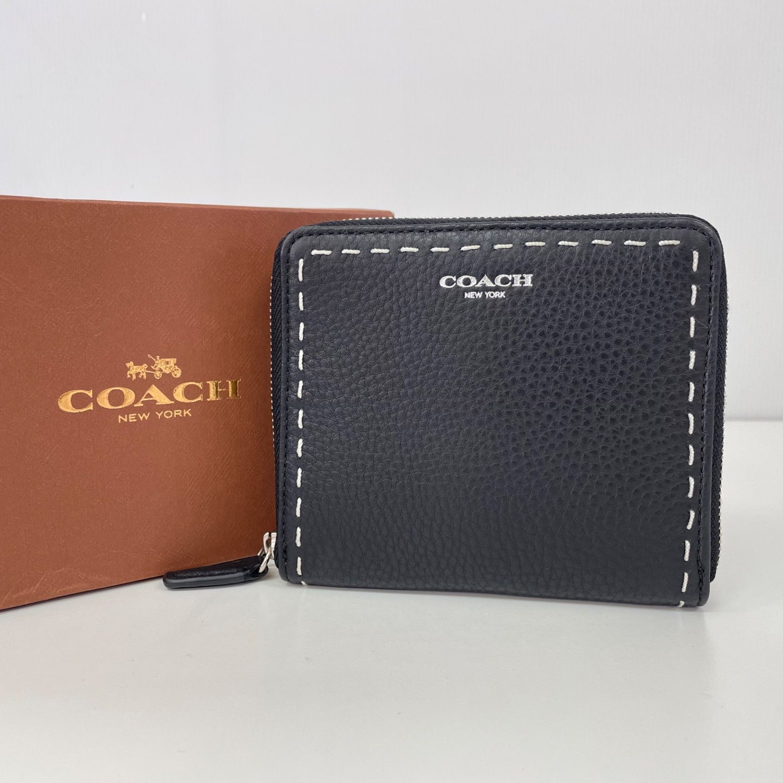 ほぼ未使用 極美品 COACH コーチ ラウンドファスナー レザー ...