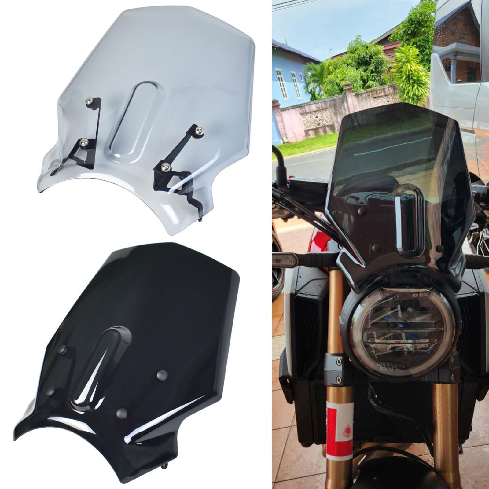 Windshield ABSヘッドライトフェアリングカバーフロントガラスフィットハーレーダイナファットボブFXDF 2010 ABS Headlight Fairing Cover Windshield オートバイのフロントガラスデフレクター オートバイフロントヘッド