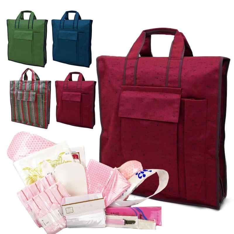 京都うさぎ堂 21点 着付けセット (動画QRあり）(エンジ) 着物バッグ 和装小物 着付け小物セット 着付け用品 振袖 訪問着 袴に (M 京都うさぎ堂] 和装小物 着付けセット 21点 着物小物セット 動画QR